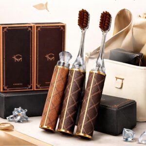 Portable Travel Toothbrush with Luxury Case – Mini Pocket Toothbrush Set for Men & Women | Compact Hygienic Brush